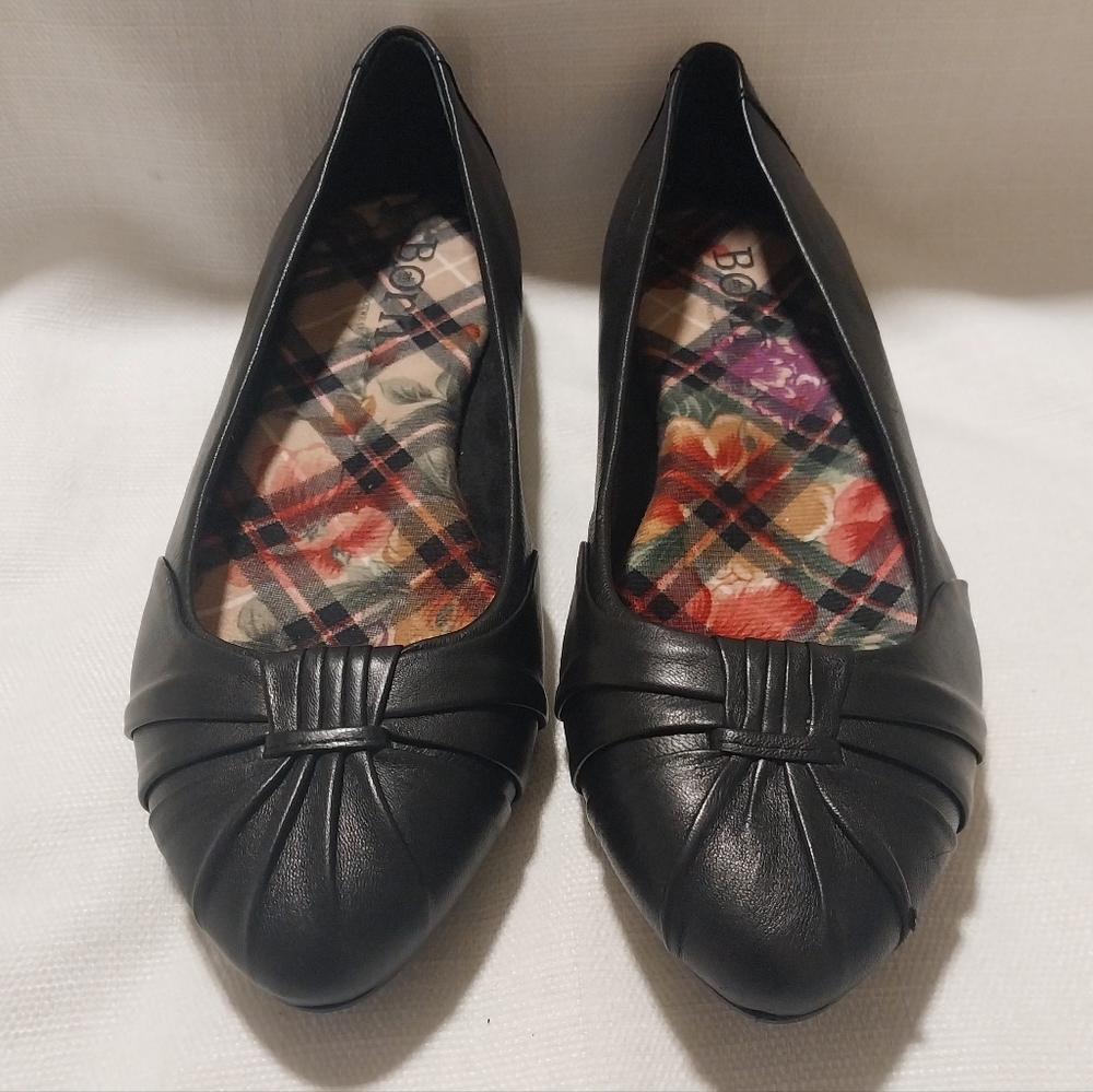 Born Adeline Black Leather Flats